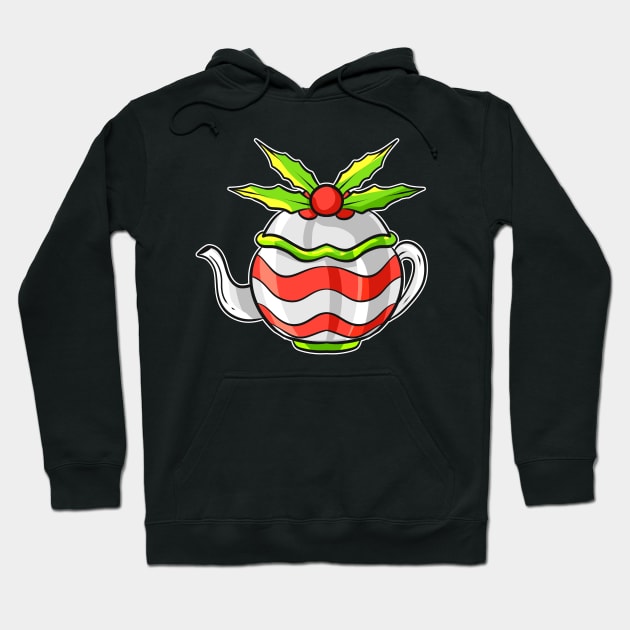 Autumn Tea Pot with Mistletoe For Christmas Hoodie by SinBle